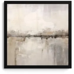 POSTER MIT RAHMEN Moderne Kunst - Abstrakt - Beige 40x40 cm