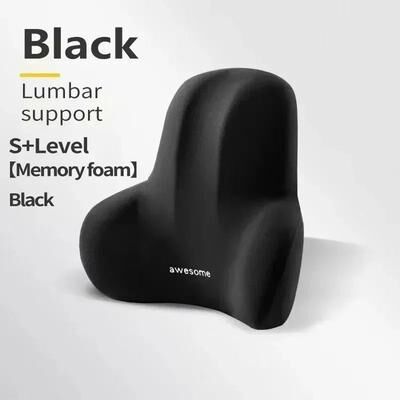 Uplift Picks Memory Foam Lumbar Support Pillow For Chair Back Support And Comfort black