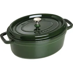La Cocotte Topf 4,2 l oval grün aus Gusseisen gefertigt