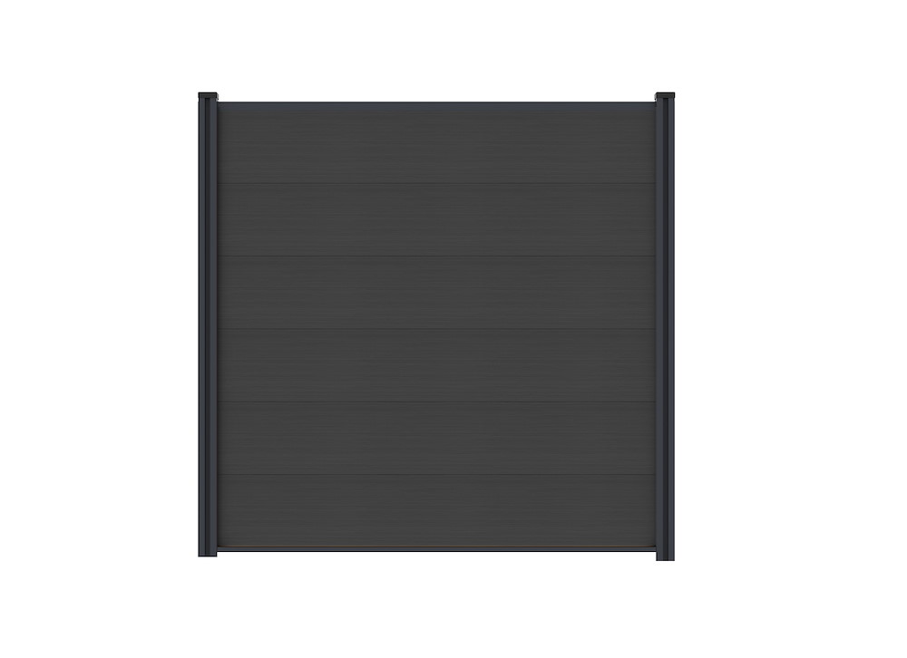 TETZNERJENT MAX -XL WPC-Steckzaun, charcoal, 175 x 172 cm 16878525