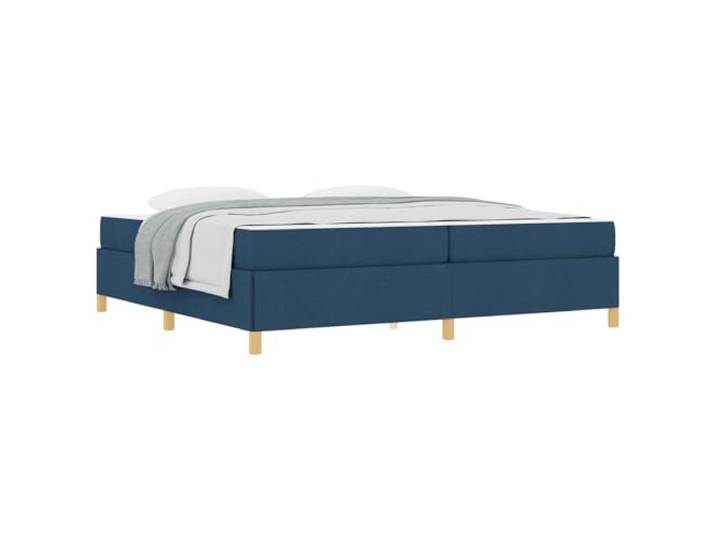 PUGYNBK Bett 200 x 200 cm, Blau, mit Matratze und Aufbewahrung Projiziertes Holz, Taschenfederkerne, mittlere Festigkeit, einfache Montage, weicher Stoff