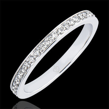 Edenly Trauring Ursprung - Glitzern - 18 Karat WeiÃŸgold und Diamanten