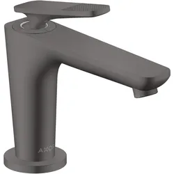 hansgrohe AXOR Citterio C Einhebel-Waschtischmischer 90, mit CoolStart für Handwaschbecken und Ablaufgarnitur, Cubic cut, 49021340, Farbe: Brushed Black Chrome