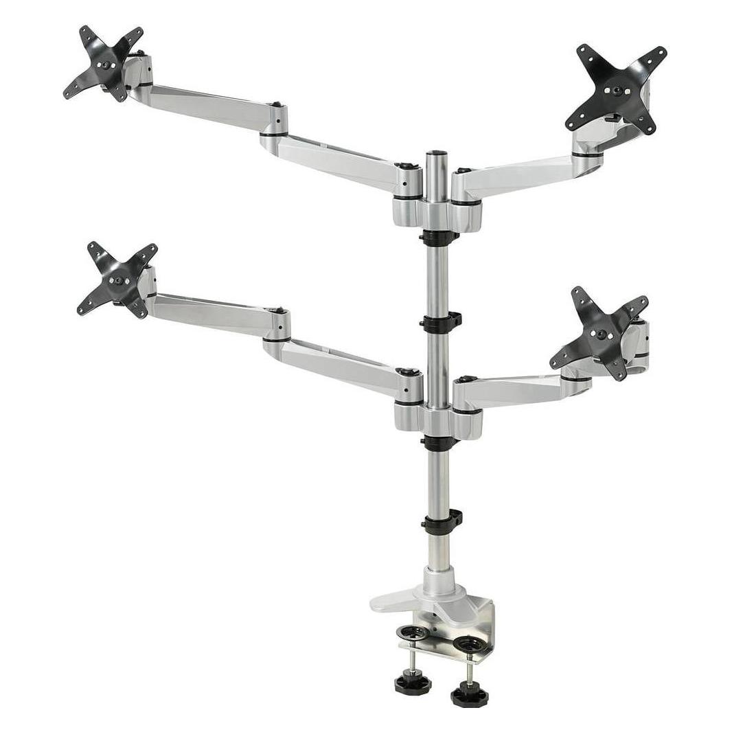 SpeaKa Professional SuperSwivel 4fach Monitorhalter, Tischmontage mit Grommet- und C-Klemme (Tisch, 27", 11 kg) (SP-1624824)
