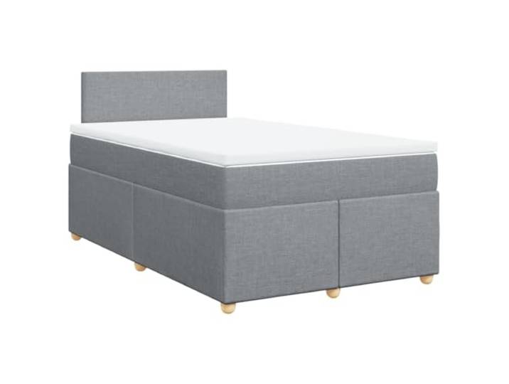 PUGYNBK Boxspringbett mit Matratze, Hellgrau, 120 x 200 cm Gefederter Lattenrost, atmungsaktiver Matratzenschoner, Lattenrost inklusive