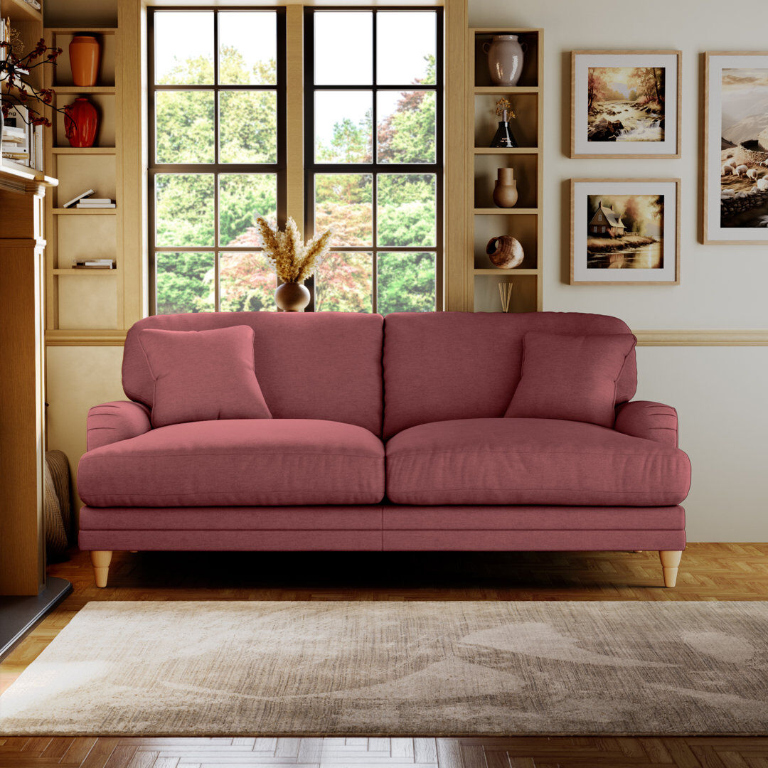 ClassicLiving Adaku 3 Seater Sofa Plum/Country Oak 95cm H X 204cm W X 112cm D
