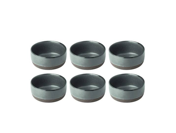 Aida Schüsselset Raw, Grün, Keramik, 6-teilig, rund, 6 cm, Geschirr, Schalen & Schüsseln, Schüsselset