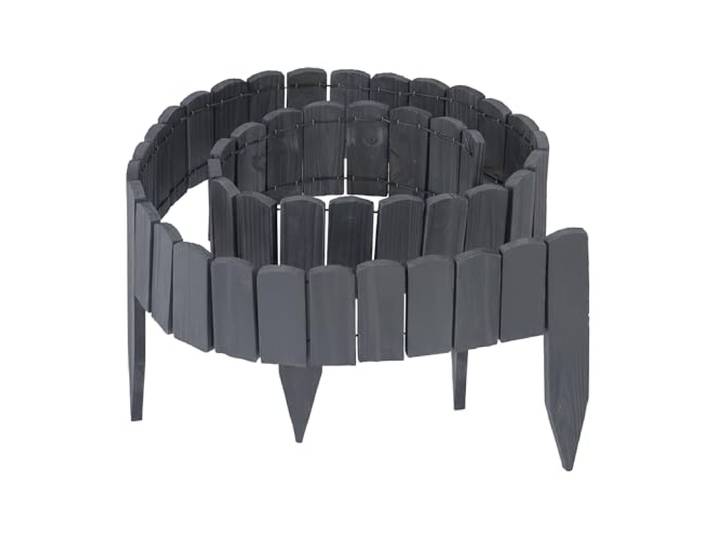 Relaxdays Bordure de Massif\, 200 cm\, Flexible\, Hauteur Visible: 10 cm\, à enfoncer\, Bois\, Bordure de pelouse\, Anthracite
