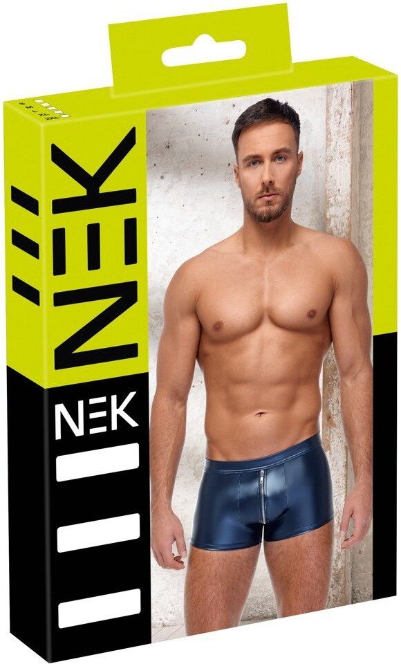 NEK Boxer briefs métallisé bleu avec zip argenté
