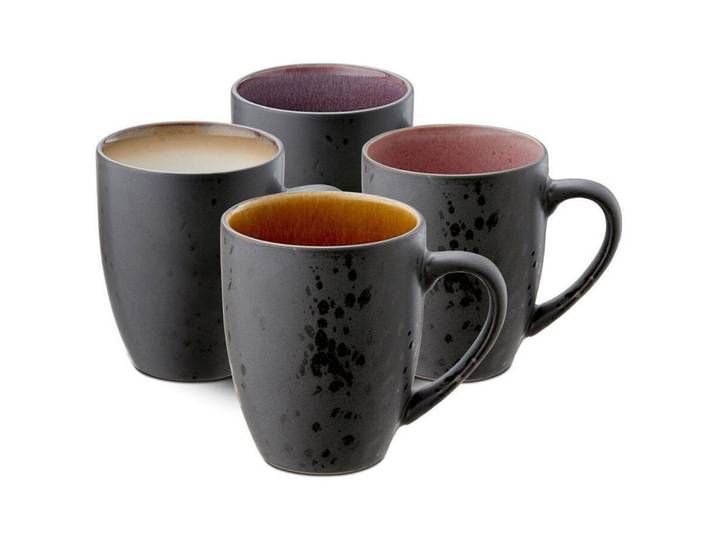 Kaffeetassen-Set BITZ Schwarz Steinzeug H 10 cm 300 ml - Kaffeetassen-Set