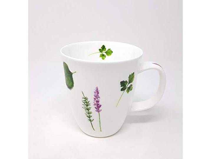 6er Set Becher Tassen PRIMA Vera mit Kräutern für 350ml weiß Porzellan TeaLogic