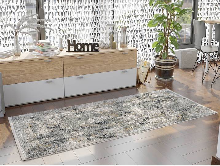 Tapis de couloir Auroras Elegance 80 x 250cm Gris/Gris