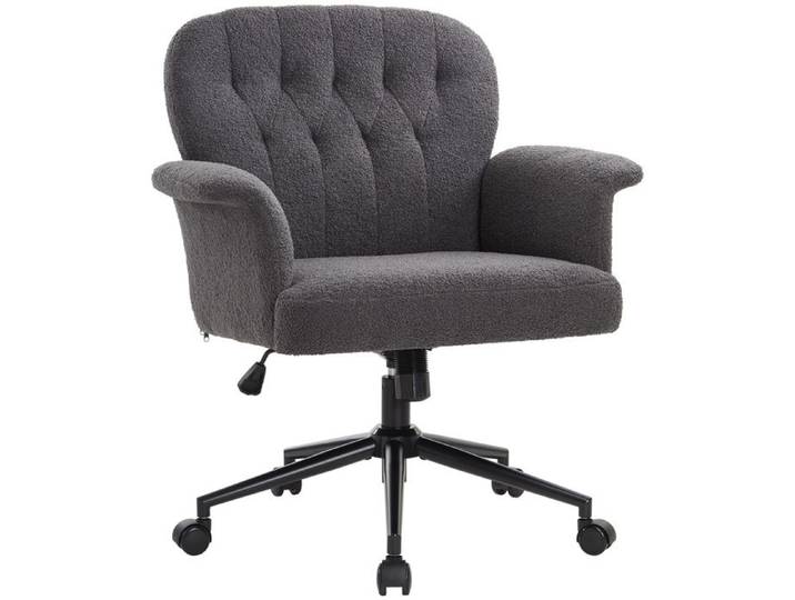 IWMH Chaise de bureau Fauteuil pivotante réglable en hauteur Siege pour coiffeuse chambre à coucher bureau à domicile - Gris