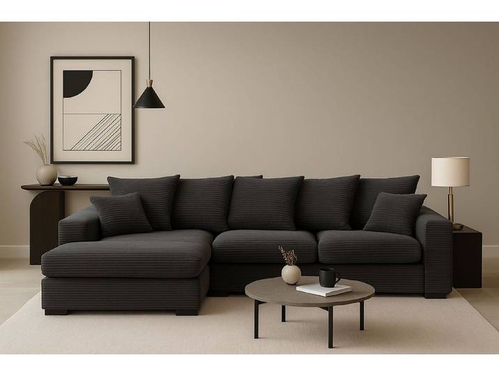 Kaiser Möbel Ecksofa Sofa L-form, Couch L-form Gabon stoff Zoom Ottomane
