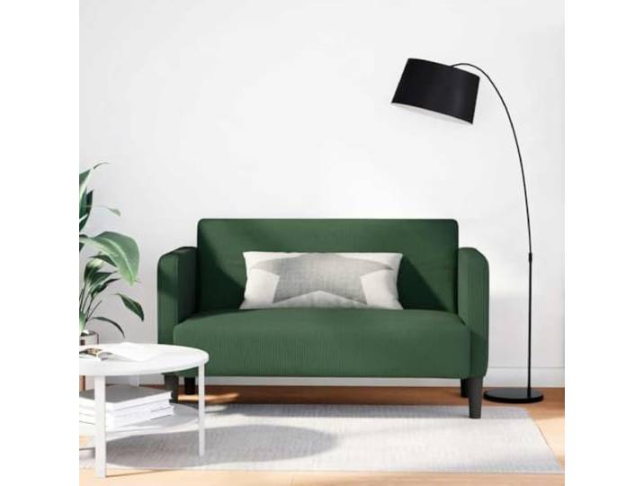 ZQQLVOO Zweisitzer-Sofa Dunkelgrün 109 cm Cordstoff Schaumstoff-Feder-Kombination, Sperrholzrahmen, Stabile Beine, Modernes Design