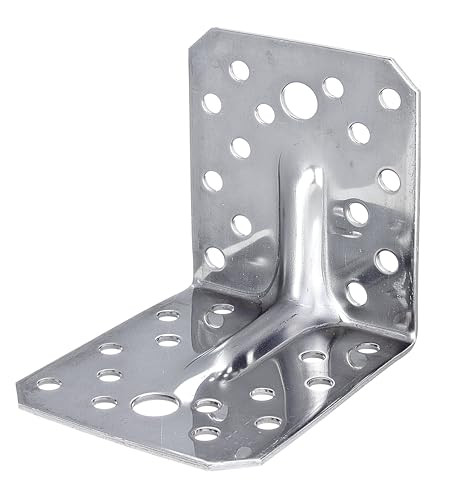 Alberts 335267 Heavy Duty Hoekverbinding met Gleuf, Roestvrij Staal, Zilver, B/D/H: 10,5 x 10,5 x 9,0 cm
