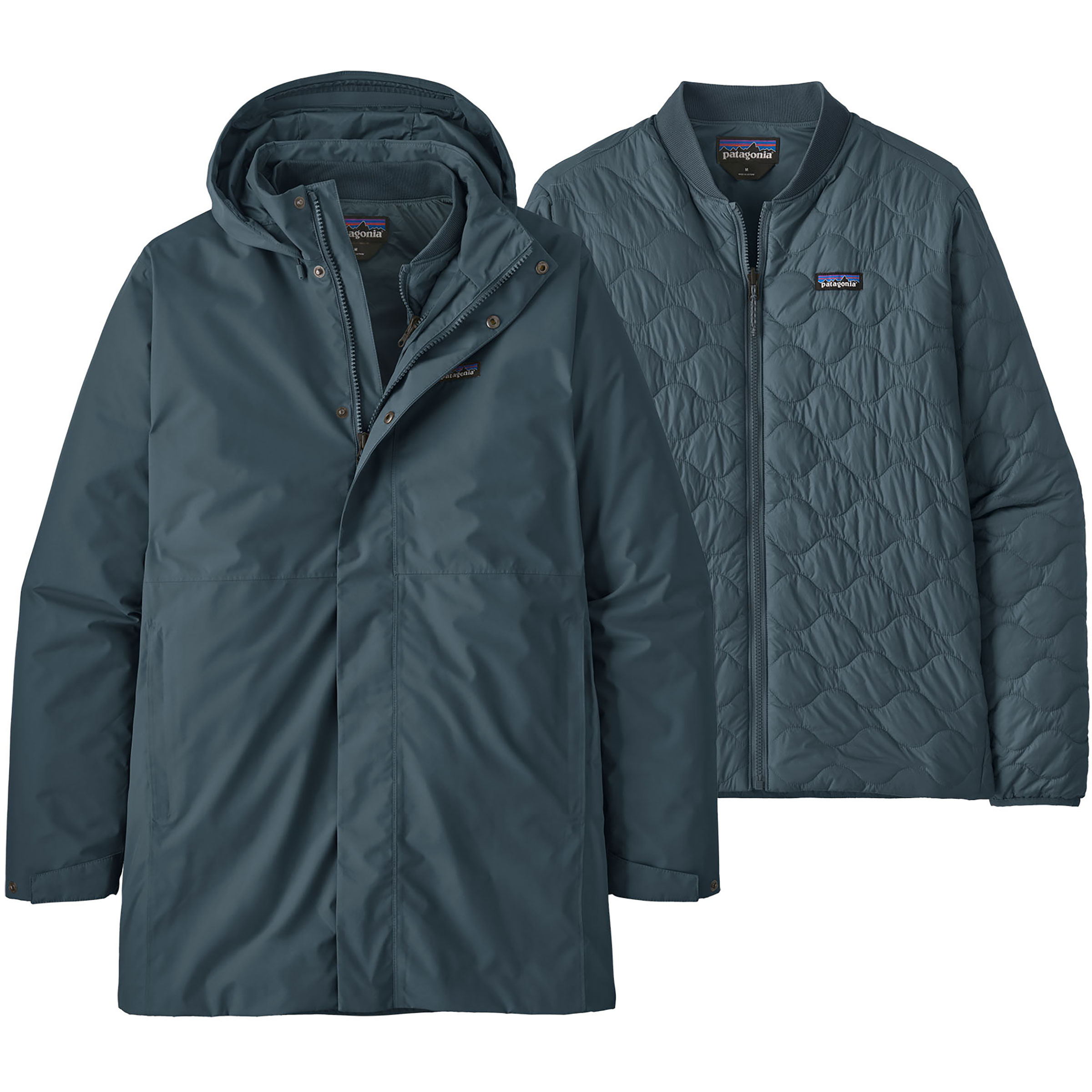 Patagonia Heyes Peak 3-in-1 Parka Herren Winterjacke blau Größe L Lifestyle Winddicht Wasserabweisend