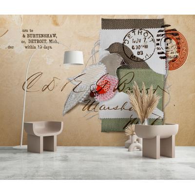 Fototapete LIVING WALLS "Walls by Patel 5 Fototapete Vintage-Collagen & Stillleben", bunt, B:4m H:0m L:2,7m, Vlies, Tapeten, Vintage-Collagen & Stillleben auf 200 g/m² Premium-Vlies
