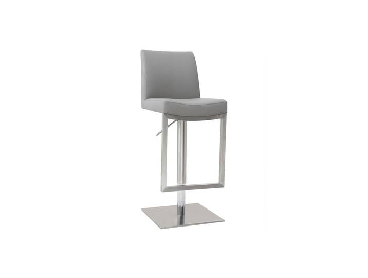 Tabouret de bar relevable gris et acier chromé KYLE