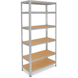 shelfplaza HOME 200x80x50 cm Schwerlastregal in verzinkt mit 6 Böden und 145 kg Traglast pro Boden