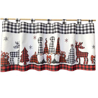 Scheibengardine WECKBRODT "Wichtel + Hirsch" Gr. 1, bunt (multi), B:120cm H:45cm, Polyester, Gardinen, Bistro, Microsatin, Weihnachten, HxB 45x120cm, Gardine, Store