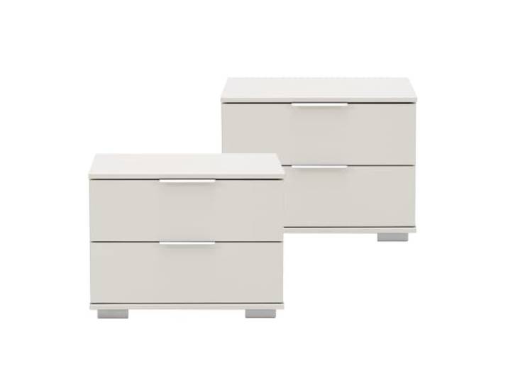 Schlafzimmer 2er Set Nachttisch Nachtschrank in weiß, B/H/T ca. 52/40/38 cm