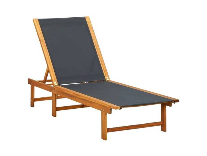 Chaise longue-Bain de Soleil Bois d'acacia solide et textilène