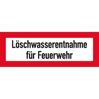 Aufkleber Löschwasserentnahme für Feuerwehr, Folie, 210x74 mm