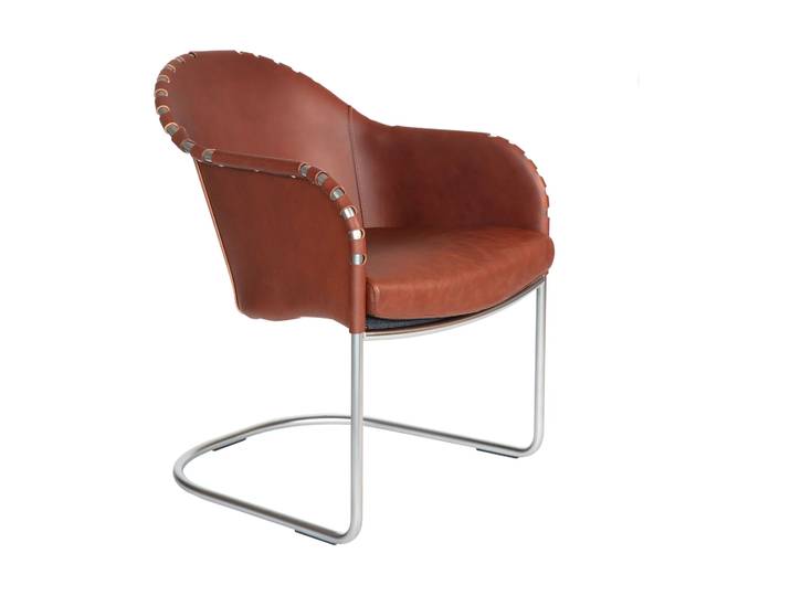 Källemo Ingo V.I.P Sessel Leder braun vintage-chrome