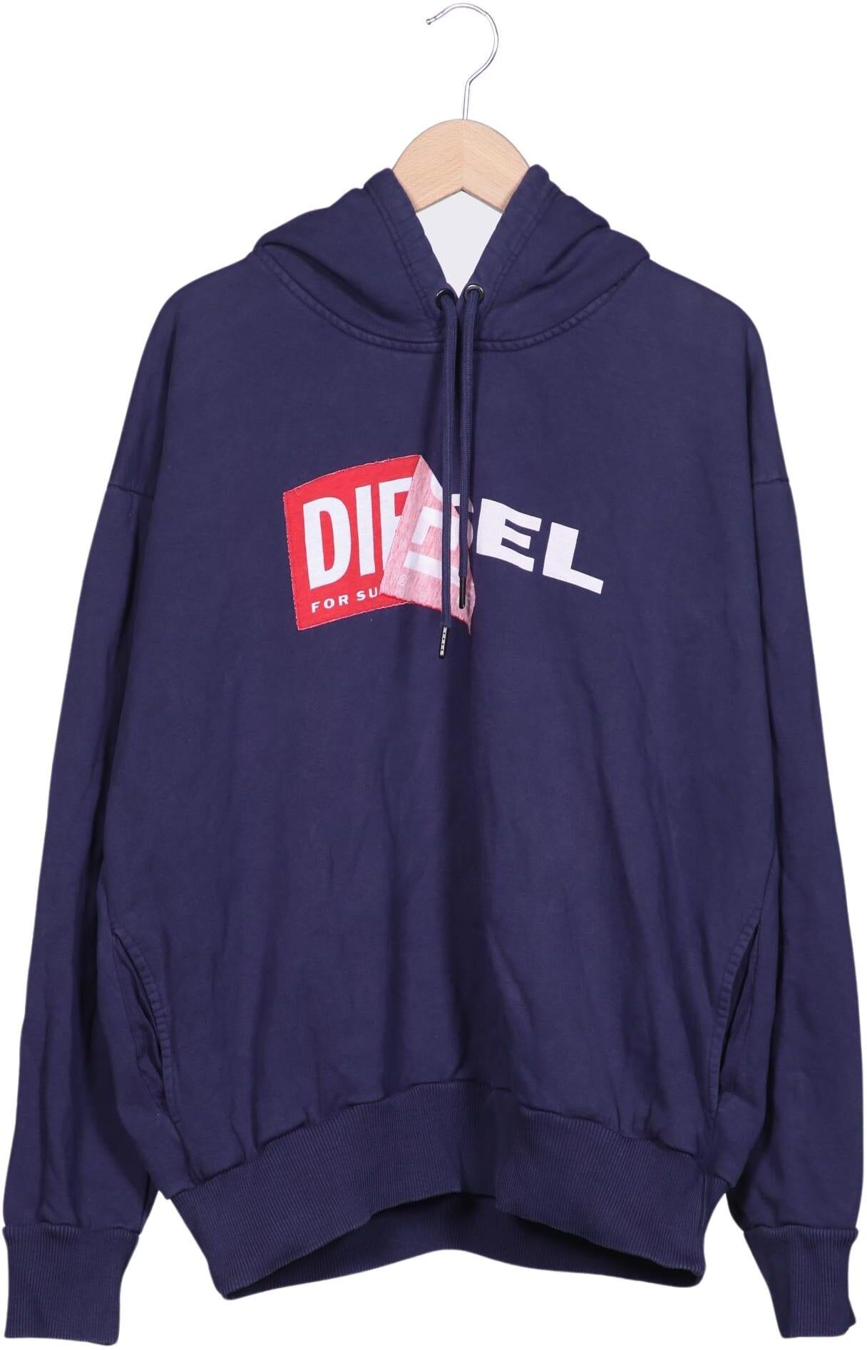 Diesel Herren Kapuzenpullover, Marineblau, Gr. L, Baumwolle - Second Hand