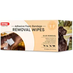 Snögg Animal Care Removal Wipes 12 x 18 cm, 30 Tücher - Sanfte Entfernung von Foam Bandagen