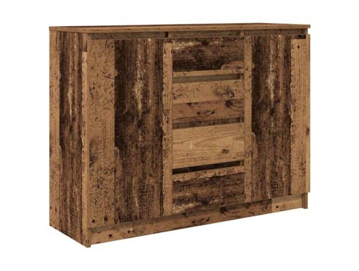 Kaorsrow Sideboard mit 4 Schubladen 2 Türen Altholz-Optik 100,5x35x76 cm Vielseitiger Kommodenschrank für Wohnzimmer und Flur mit robuster Oberplatte für Dekoration und Pflanzen.