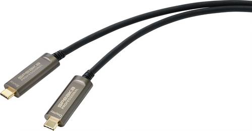 SpeaKa Professional USB-C Anschlusskabel USB-C Stecker, USB-C Stecker 10.00m Schwarz SP-9505620 TPE-Mantel USB-C-Displaykabel