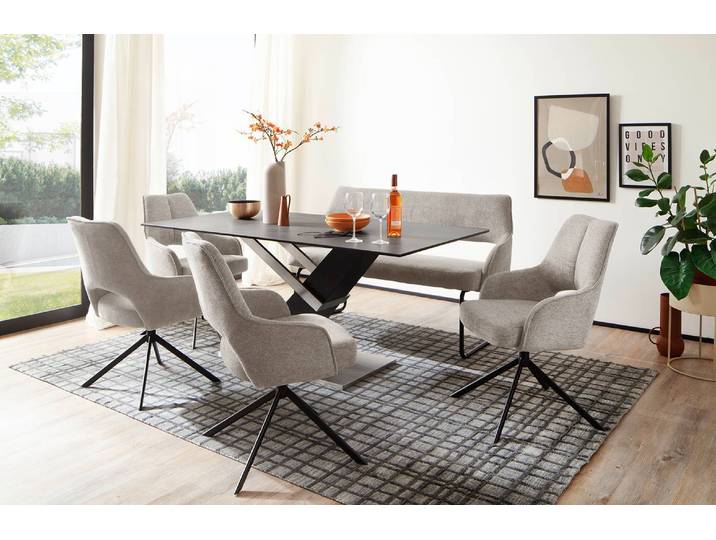 Polsterbank Veneziana 175 x 89 x 64cm Grau/Schlamm