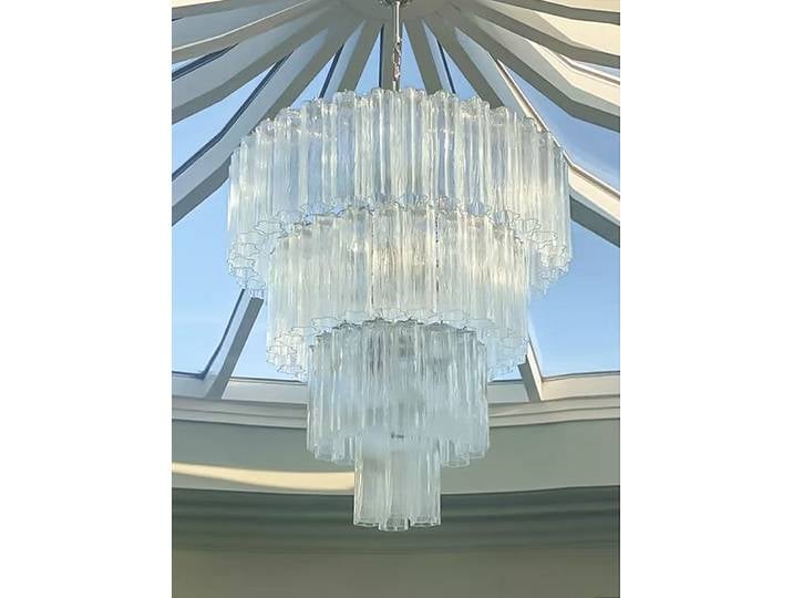 Lustre en verre vintage rose transparent, escalier, foyer, designer européen, lampes de face pour plafond, salon, ludéviation