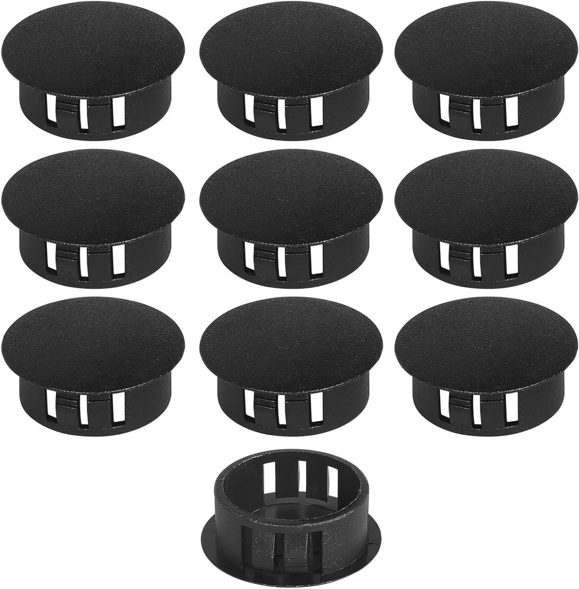 Afdekdoppen Kunststof - Zwart - 6 mm