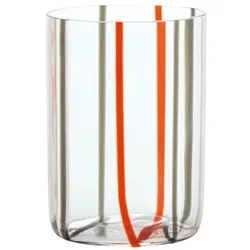 Zafferano -  Tirache Zafferano-Glas aus zweifarbigem rotgrauem Borosilikatglas, Schachtel mit 6 Stück