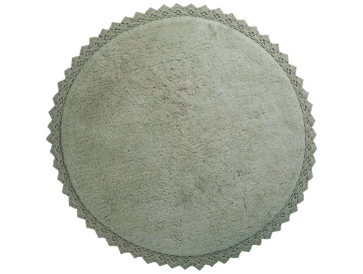 Teppich Emmi olive Einfarbig Baumwolle 110 x 110 cm