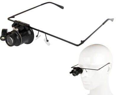 Everyday Crate 20X Watch Repair Loupe Glasses With LED Light Hands Free Precision Magnifier Single