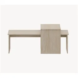 En.Casa, Couchtisch + Beistelltisch, Satztisch 2er Set Sotapim Travertin (110 x 50 x 35 cm)