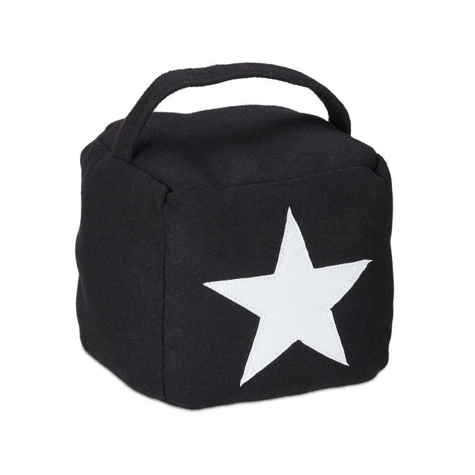 Relaxdays Deurstopper Ster 10-delige Set - Zwart en Wit