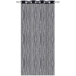 Arsvita Fadenvorhang Metall-Optik Ösen, 140x250cm schwarz - jetblack