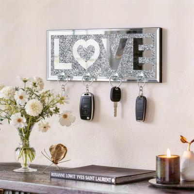 SHYFOY Mirrored Key Holder for Wall Decorative