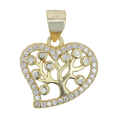 Herzanhänger AKZENT "Kenna" aus 925 Sterlingsilber, rhodiniert, langlebig", gold (vergoldet), Schmuckanhänger, Damen, Silber 925 (Sterlingsilber)