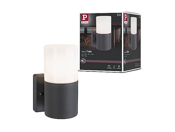 Paulmann Außenwandleuchte Tubs IP44 E27 Metall grau