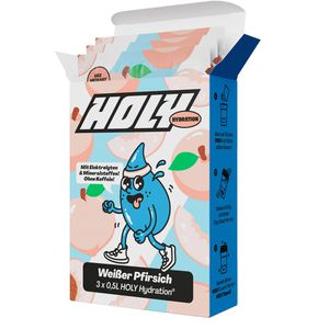 Holy Getränkepulver Hydration White Peach, Iso-Drink, mit Elektrolyten, Vitaminen & zuckerfrei, 3 Stück