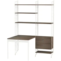 Schreibtisch klappbar mit Regal Beige Walnuss