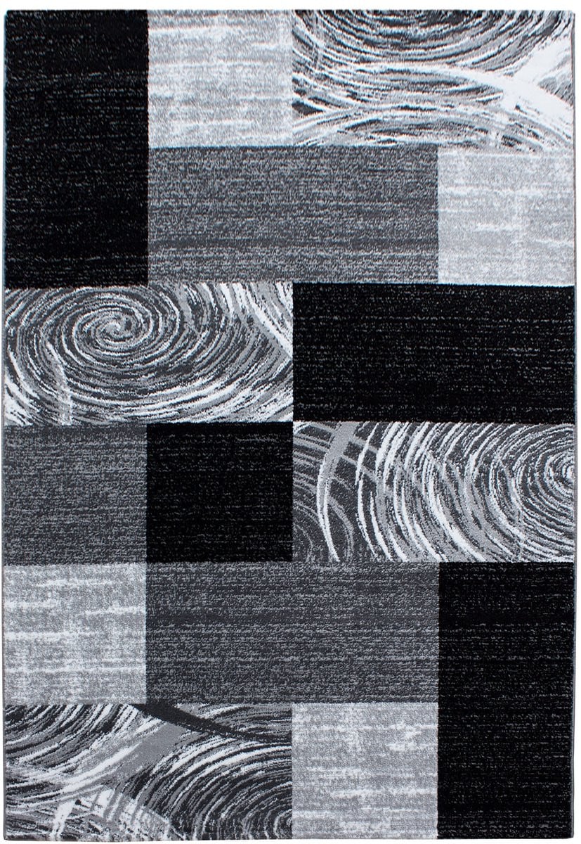 Modern Geometrisch Vloerkleed - Rechthoekig - Polypropyleen - Zwart