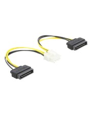 Delock Stromkabel 2 x SATA 15 Pin Stecker zu 8 EPS cm Digital/Daten Strom/Netzteil 0,15 m 15-polig Serial ATA (83020)