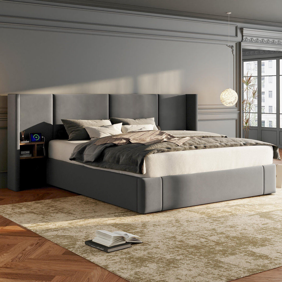 Canora Grey Bed Frame Grey Super King (6')